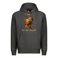 Charcoal Heather can i pet dat dawg funny dog dachshund lover doxie gift t shirt Premium Hoodie - linhVisuals