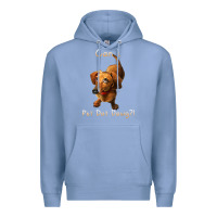 Colony Blue can i pet dat dawg funny dog dachshund lover doxie gift t shirt Premium Hoodie - linhVisuals