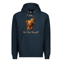 Navy can i pet dat dawg funny dog dachshund lover doxie gift t shirt Premium Hoodie - linhVisuals