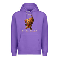 Purple can i pet dat dawg funny dog dachshund lover doxie gift t shirt Premium Hoodie - linhVisuals