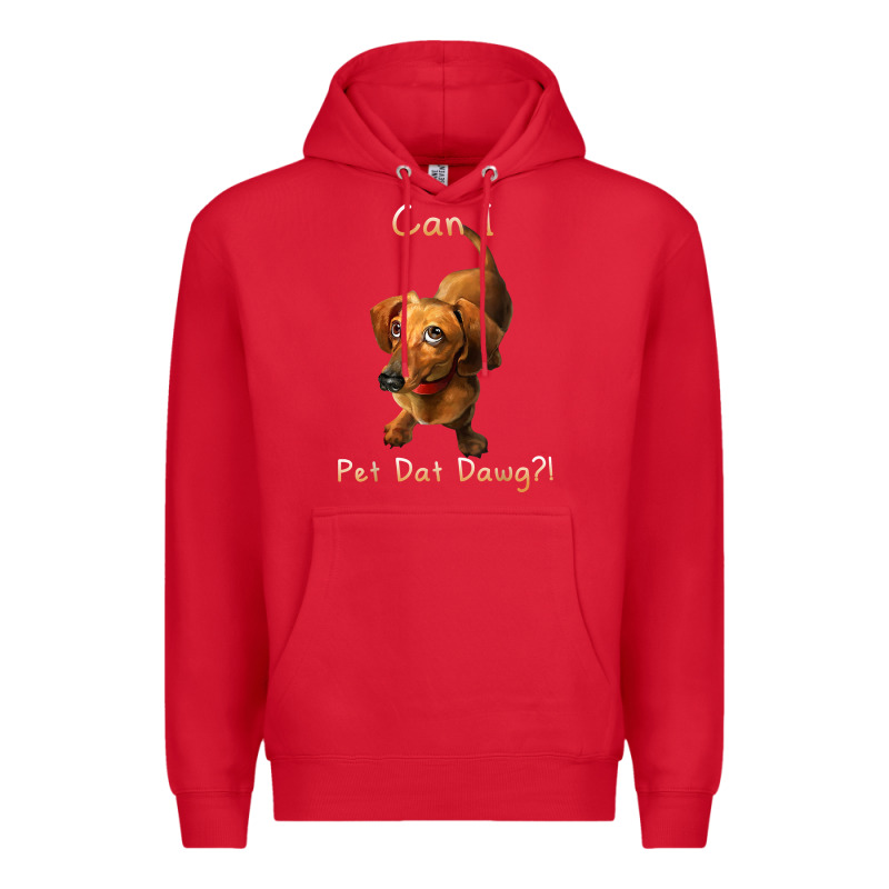 Can I Pet Dat Dawg Funny Dog Dachshund Lover Doxie Gift T Shirt Premium Hoodie by linhVisuals | Teevron