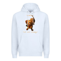 White can i pet dat dawg funny dog dachshund lover doxie gift t shirt Premium Hoodie - linhVisuals