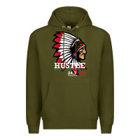 Army Green hustle 247 gang clothing native american men gift t shirt t shirt Premium Hoodie - linhVisuals