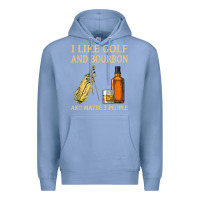 Colony Blue i like golf and bourbon and maybe 3 people t shirt Premium Hoodie - linhVisuals