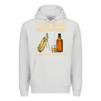 Dove Grey i like golf and bourbon and maybe 3 people t shirt Premium Hoodie - linhVisuals