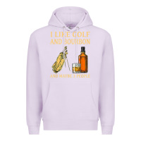 Lilac i like golf and bourbon and maybe 3 people t shirt Premium Hoodie - linhVisuals