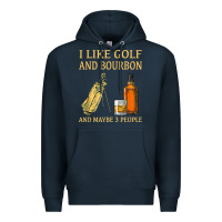 Navy i like golf and bourbon and maybe 3 people t shirt Premium Hoodie - linhVisuals