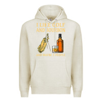 Oatmeal Heather i like golf and bourbon and maybe 3 people t shirt Premium Hoodie - linhVisuals