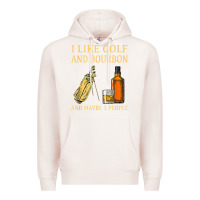 Pale Pink i like golf and bourbon and maybe 3 people t shirt Premium Hoodie - linhVisuals