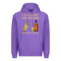 Purple i like golf and bourbon and maybe 3 people t shirt Premium Hoodie - linhVisuals