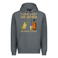 Rock i like golf and bourbon and maybe 3 people t shirt Premium Hoodie - linhVisuals