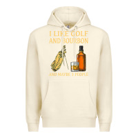 Sandshell i like golf and bourbon and maybe 3 people t shirt Premium Hoodie - linhVisuals