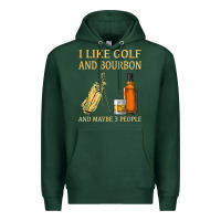 Sports Green i like golf and bourbon and maybe 3 people t shirt Premium Hoodie - linhVisuals
