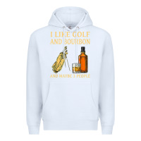 White i like golf and bourbon and maybe 3 people t shirt Premium Hoodie - linhVisuals