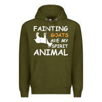 Army Green fainting goats are my spirit animal t shirt Premium Hoodie - linhVisuals