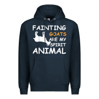 Navy fainting goats are my spirit animal t shirt Premium Hoodie - linhVisuals
