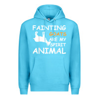 Ocean Blue fainting goats are my spirit animal t shirt Premium Hoodie - linhVisuals