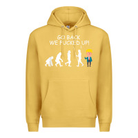 Antique Gold go back we fucked up funny anti trump 2020 election apparel t shirt Premium Hoodie - linhVisuals