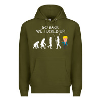 Army Green go back we fucked up funny anti trump 2020 election apparel t shirt Premium Hoodie - linhVisuals
