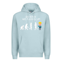 Blue Mist go back we fucked up funny anti trump 2020 election apparel t shirt Premium Hoodie - linhVisuals