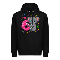 Black kids 6th birthday shirt for girls koala bear 6 years old t shirt Premium Hoodie - linhVisuals