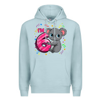 Blue Mist kids 6th birthday shirt for girls koala bear 6 years old t shirt Premium Hoodie - linhVisuals