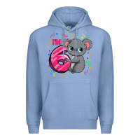 Colony Blue kids 6th birthday shirt for girls koala bear 6 years old t shirt Premium Hoodie - linhVisuals