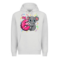 Dove Grey kids 6th birthday shirt for girls koala bear 6 years old t shirt Premium Hoodie - linhVisuals