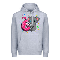 Heather Grey kids 6th birthday shirt for girls koala bear 6 years old t shirt Premium Hoodie - linhVisuals