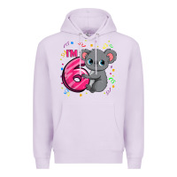 Lilac kids 6th birthday shirt for girls koala bear 6 years old t shirt Premium Hoodie - linhVisuals