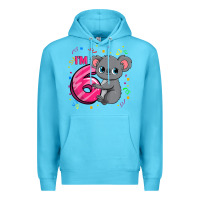 Ocean Blue kids 6th birthday shirt for girls koala bear 6 years old t shirt Premium Hoodie - linhVisuals
