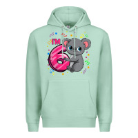 Seafoam kids 6th birthday shirt for girls koala bear 6 years old t shirt Premium Hoodie - linhVisuals