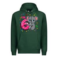 Sports Green kids 6th birthday shirt for girls koala bear 6 years old t shirt Premium Hoodie - linhVisuals