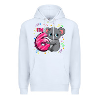 White kids 6th birthday shirt for girls koala bear 6 years old t shirt Premium Hoodie - linhVisuals