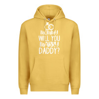 Antique Gold kids mommy will you marry my daddy funny marriage proposal t shirt Premium Hoodie - linhVisuals