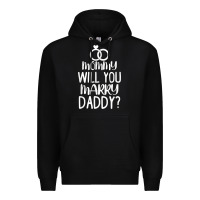 Black kids mommy will you marry my daddy funny marriage proposal t shirt Premium Hoodie - linhVisuals