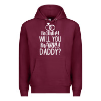 Burgundy kids mommy will you marry my daddy funny marriage proposal t shirt Premium Hoodie - linhVisuals