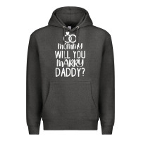 Charcoal Heather kids mommy will you marry my daddy funny marriage proposal t shirt Premium Hoodie - linhVisuals