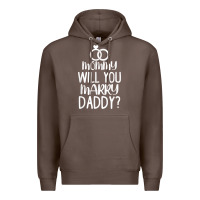 Coffee kids mommy will you marry my daddy funny marriage proposal t shirt Premium Hoodie - linhVisuals