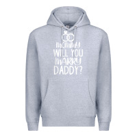Heather Grey kids mommy will you marry my daddy funny marriage proposal t shirt Premium Hoodie - linhVisuals