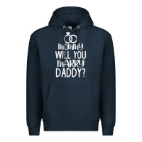 Navy kids mommy will you marry my daddy funny marriage proposal t shirt Premium Hoodie - linhVisuals