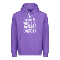 Purple kids mommy will you marry my daddy funny marriage proposal t shirt Premium Hoodie - linhVisuals