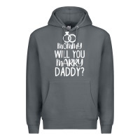 Rock kids mommy will you marry my daddy funny marriage proposal t shirt Premium Hoodie - linhVisuals