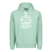 Seafoam kids mommy will you marry my daddy funny marriage proposal t shirt Premium Hoodie - linhVisuals