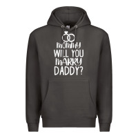 Smoke kids mommy will you marry my daddy funny marriage proposal t shirt Premium Hoodie - linhVisuals