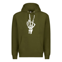 Skeleton Peace Premium Hoodie | Teevron