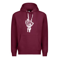 Burgundy skeleton peace Premium Hoodie - linhVisuals