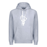 Heather Grey skeleton peace Premium Hoodie - linhVisuals