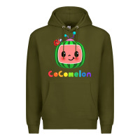 Army Green cocomelon Premium Hoodie - linhVisuals