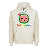 Oatmeal Heather cocomelon Premium Hoodie - linhVisuals